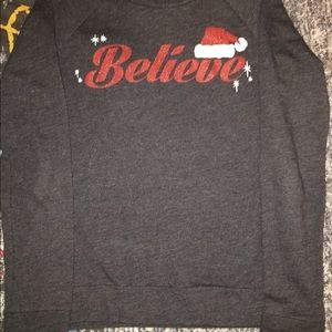 Long sleeve light weight “Believe” sweatshirt